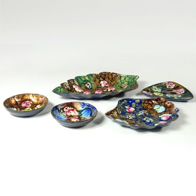 Enameled Copper Bowls, 1960s, Set of 5-GIW-877503