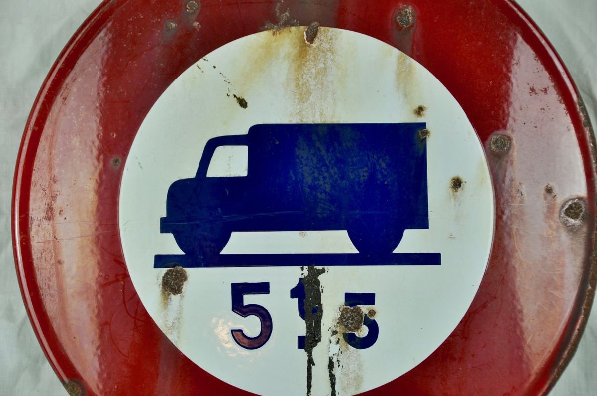 Enameled Metal Traffic Sign, 1964