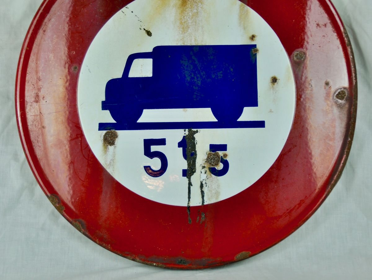 Enameled Metal Traffic Sign, 1964