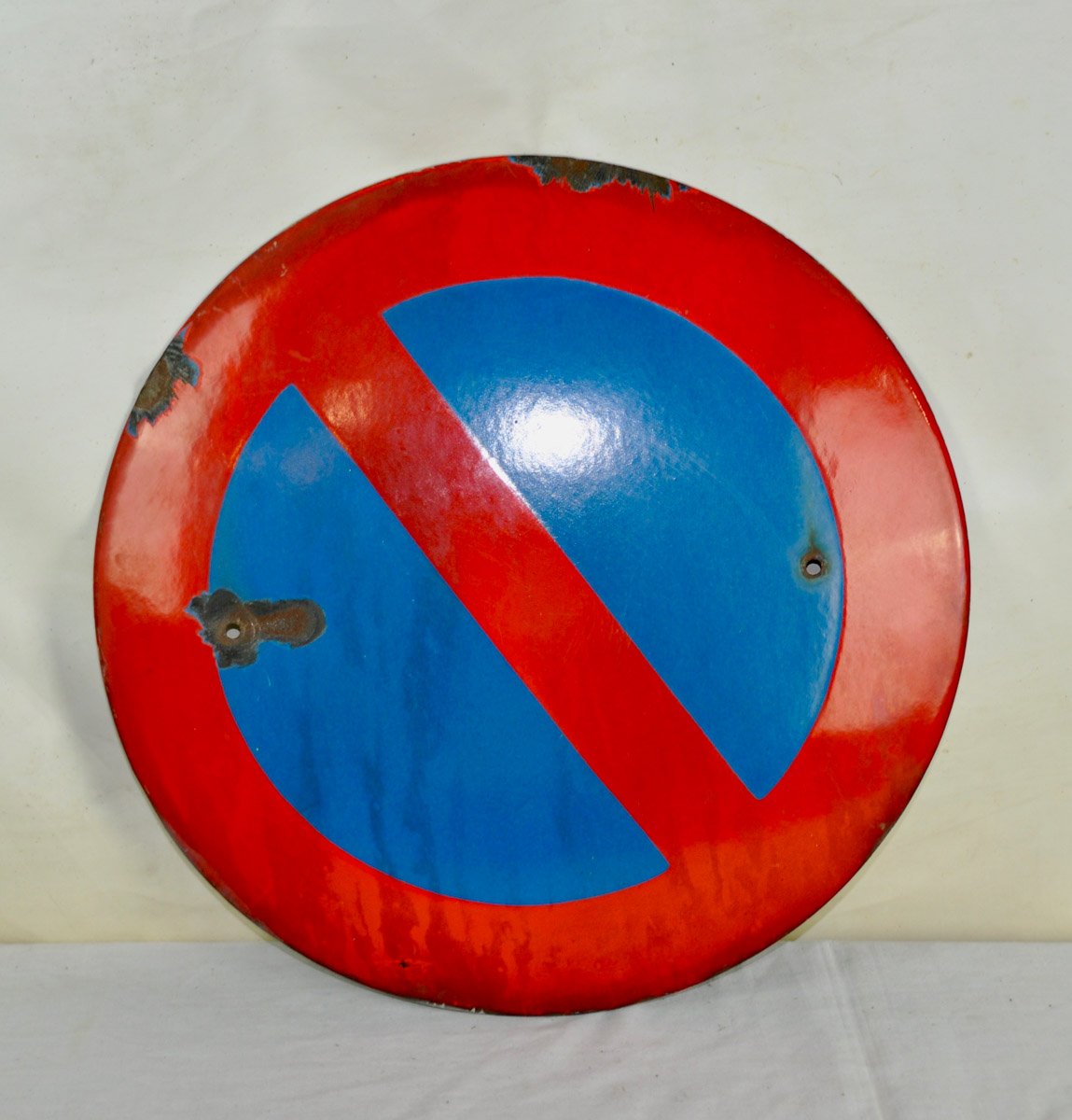 Enameled No Parking Sign, 1950s