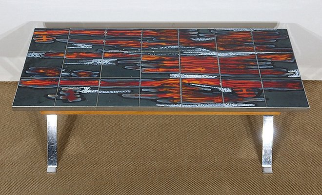 Enamelled Ceramic Coffee Table, 1960s-RVK-1176410