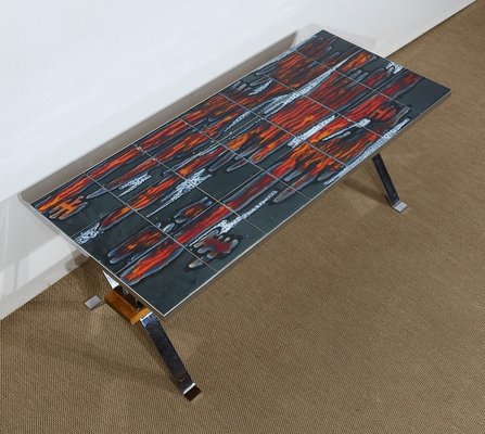 Enamelled Ceramic Coffee Table, 1960s-RVK-1176410