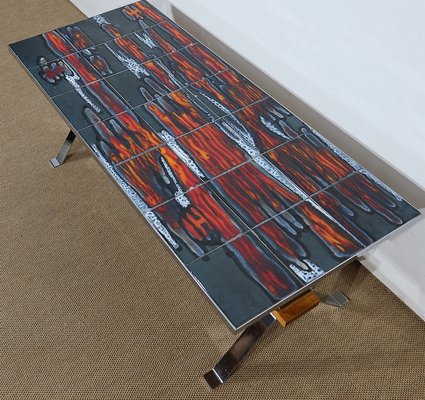 Enamelled Ceramic Coffee Table, 1960s-RVK-1176410