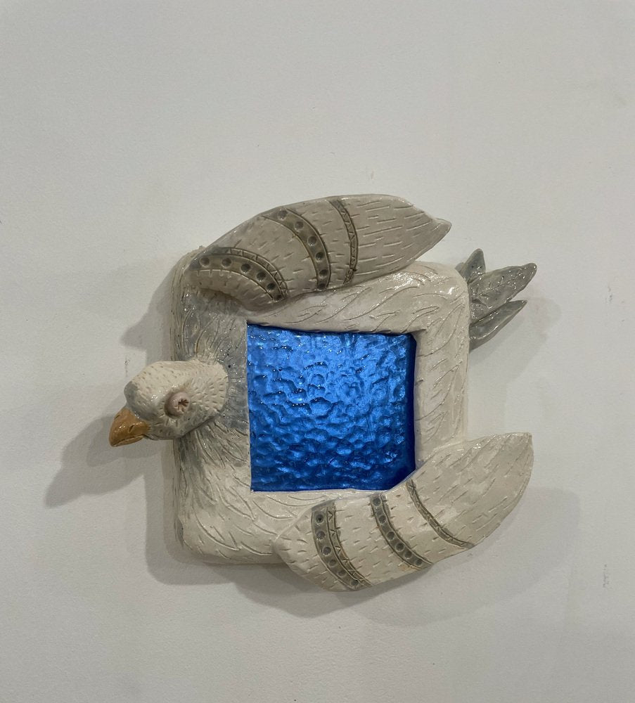 Enamelled Ceramic Mirror by Caroline Pholien, 2023