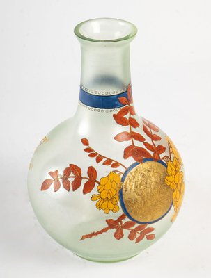 Enamelled Glass Vase, Early 20th Century-WFS-978078