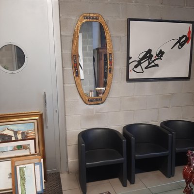 Enamelled Metal Mirror by Siva Poggibonsi, 1950s-PWG-2020469