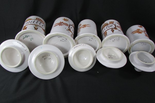 Enamelled Pharmacy and Spice Pots, 1950s, Set of 10-RDN-1316766