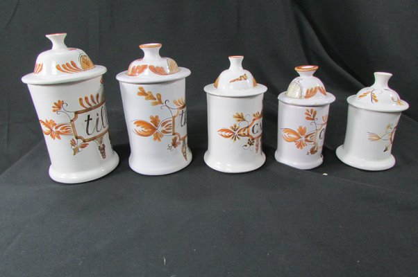 Enamelled Pharmacy and Spice Pots, 1950s, Set of 10-RDN-1316766