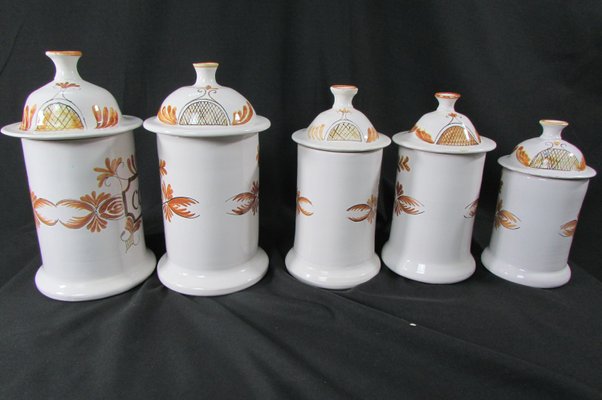 Enamelled Pharmacy and Spice Pots, 1950s, Set of 10-RDN-1316766