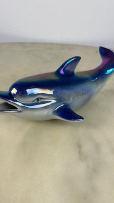 Enamelled Porcelain Dolphin, Italy, 1950s-YST-1737392