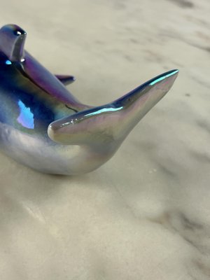 Enamelled Porcelain Dolphin, Italy, 1950s-YST-1737392