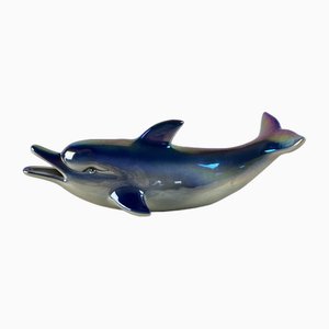 Enamelled Porcelain Dolphin, Italy, 1950s-YST-1737392