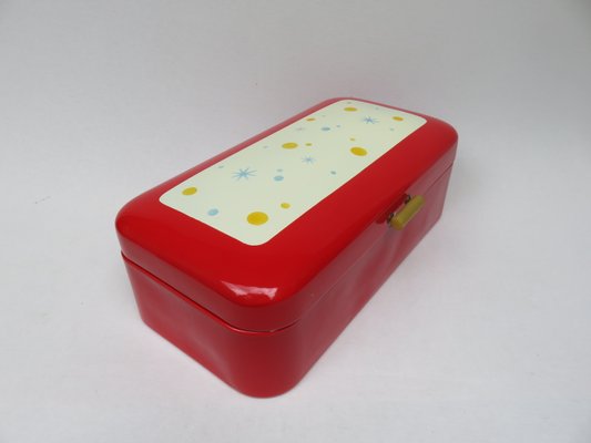 Enamelled Red Bread Box, 1940s-EY-1010626