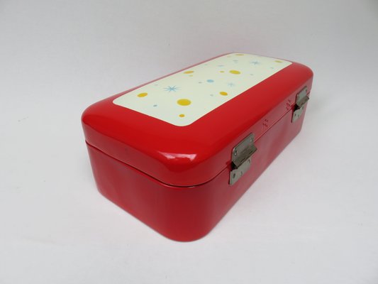 Enamelled Red Bread Box, 1940s-EY-1010626