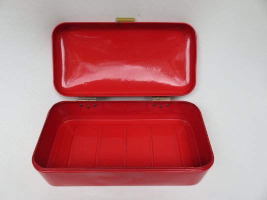 Enamelled Red Bread Box, 1940s-EY-1010626