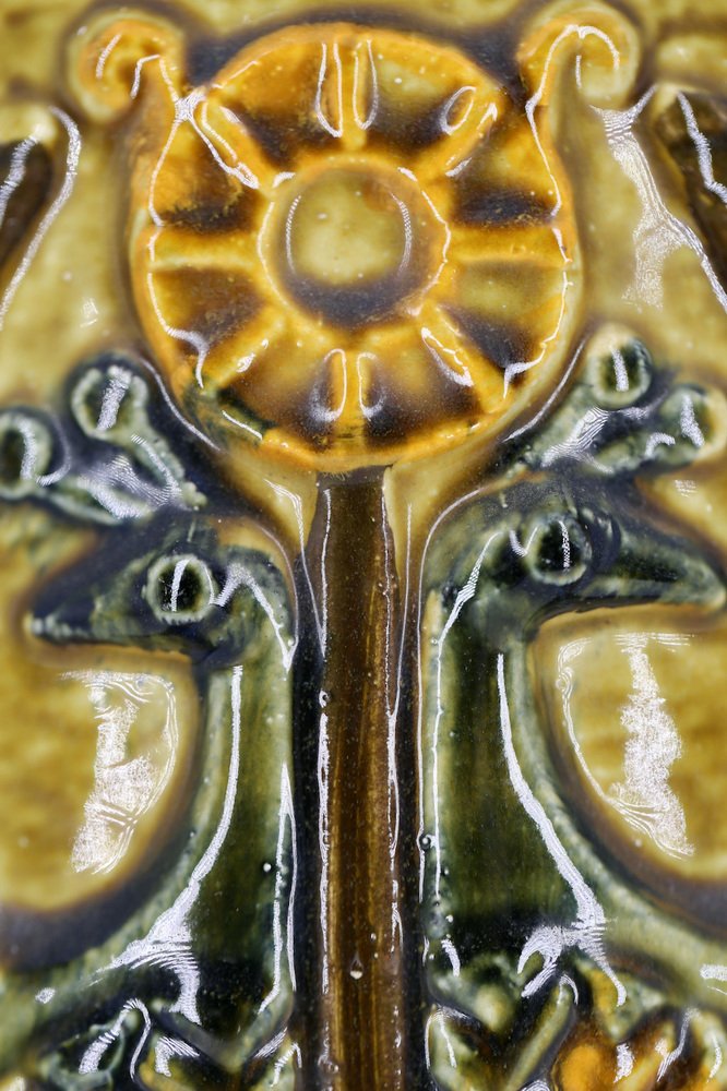 Enamelled Sandstone Vase with Bird Patterns from Bay Keramik, 1970s