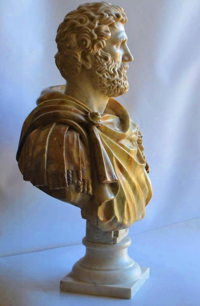 End 19th Century Italian Bust Antonino Pio in Carrara Marble