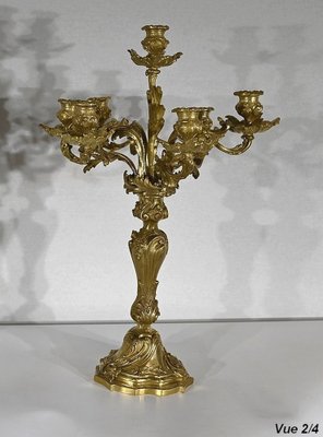 End of 19th Century Louis XV Gilded Bronze Candelabra-RVK-1718256