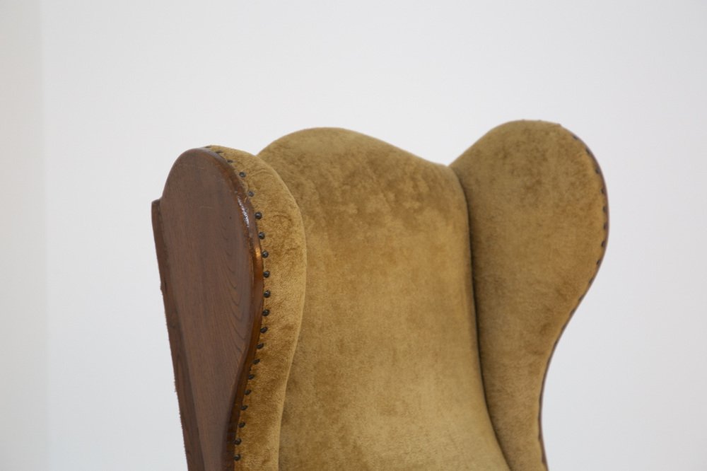 English Armchairs in Velvet and Walnut Wood, Late 19th Century, Set of 2