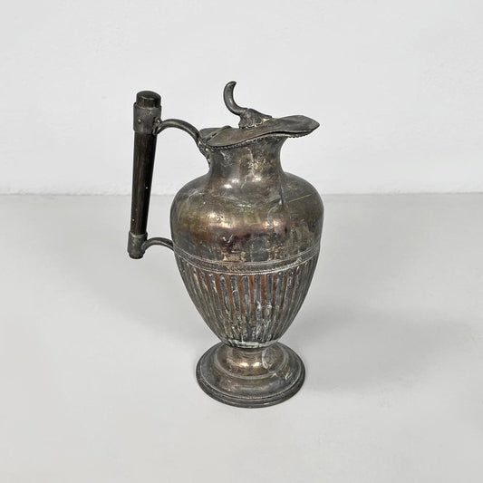 English Art and Crafts Silver Plate and Wood Jug by SB&M, 1890s