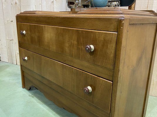 English Art Deco Walnut Dressing Table, 1930s-QYF-862171