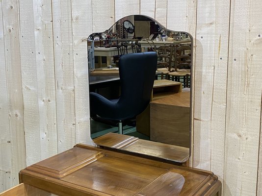 English Art Deco Walnut Dressing Table, 1930s-QYF-862171