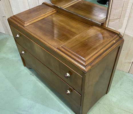 English Art Deco Walnut Dressing Table, 1930s-QYF-862171