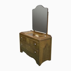 English Art Deco Walnut Dressing Table, 1930s-QYF-862171