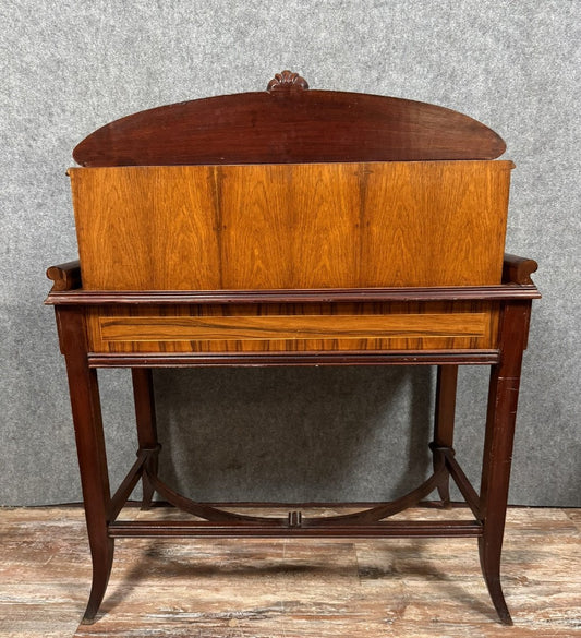 English Art Nouveau Happiness of the Day Desk in Marquetry, 1900s