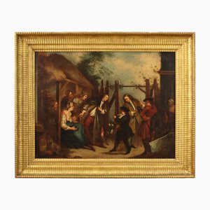 English Artist, Genre Scene, 18th Century, Oil on Canvas, Framed-RP-1818347