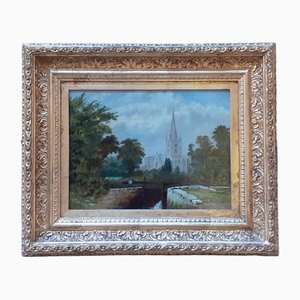 English Artist, Landscape, 1800s, Oil on Canvas, Framed-AKA-1811684