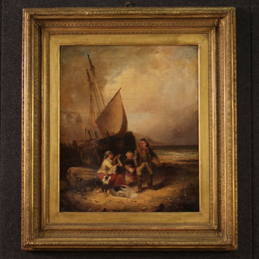 English Artist, Seascape, 1868, Oil on Canvas, Framed