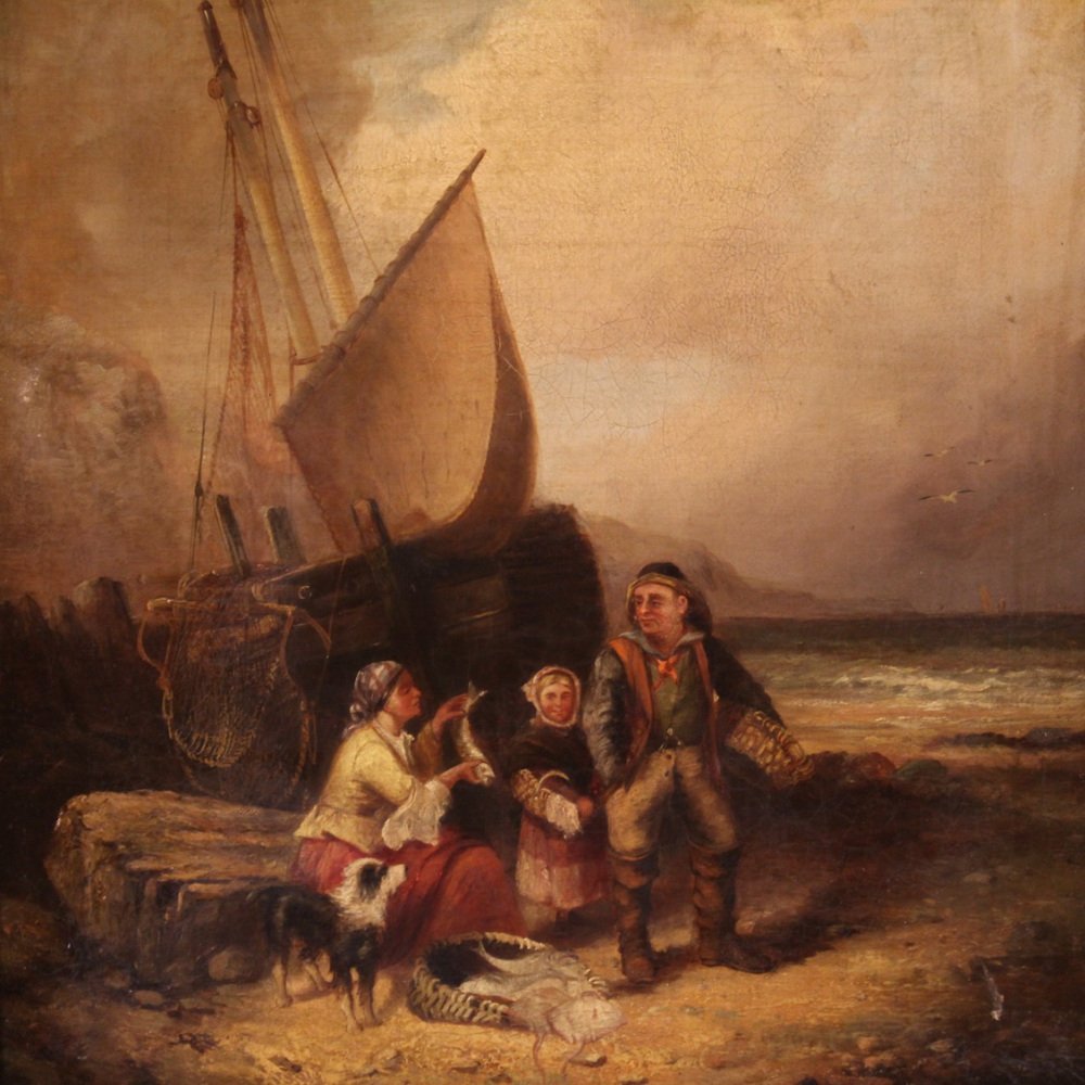 English Artist, Seascape, 1868, Oil on Canvas, Framed