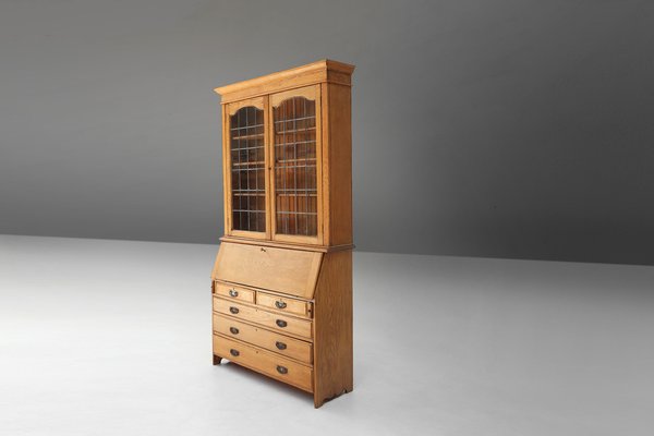 English Arts and Crafts Secretary Bookcase, 1910s-YSY-1754390