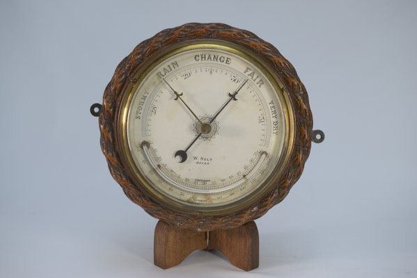 English Boat Thermometer in Oak, Brass and Glass from W.Holt Dover-NEN-2020287