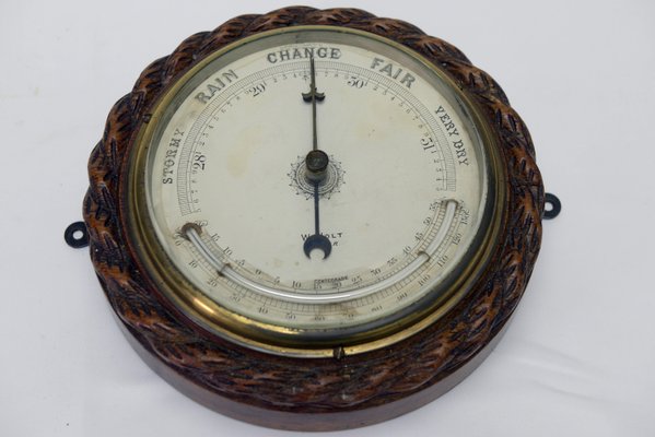 English Boat Thermometer in Oak, Brass and Glass from W.Holt Dover-NEN-2020287