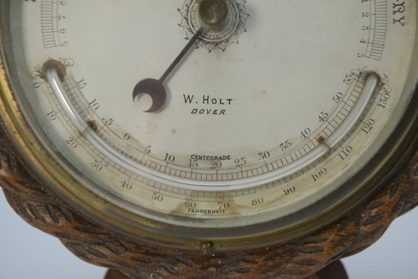 English Boat Thermometer in Oak, Brass and Glass from W.Holt Dover-NEN-2020287