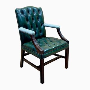 English Chesterfield Leather Armchair, 1970s-QYF-2024538