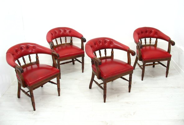 English Club Chairs, 1970s, Set of 4-WVA-1383461