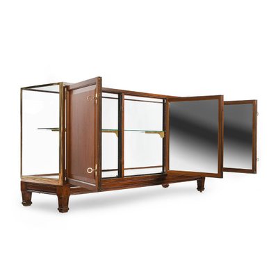 English Display Cabinet in Mahogany and Brass-NQ-722719