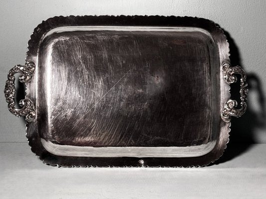 English Early Victorian Sheffield Tray with Handles, 1840-QRS-2031439