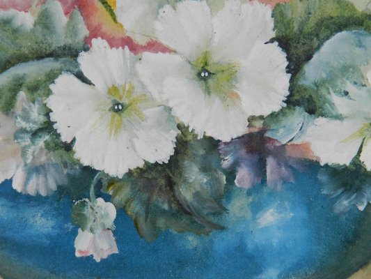 English Flowers in a Bowl Watercolor, 1905-ARU-626095