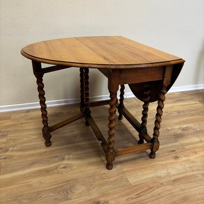 English Gateleg Oval Oak Folding Table-ALF-2033463