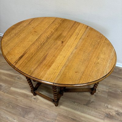 English Gateleg Oval Oak Folding Table-ALF-2033463