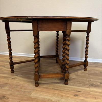 English Gateleg Oval Oak Folding Table-ALF-2033463