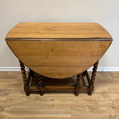 English Gateleg Oval Oak Folding Table-ALF-2033463