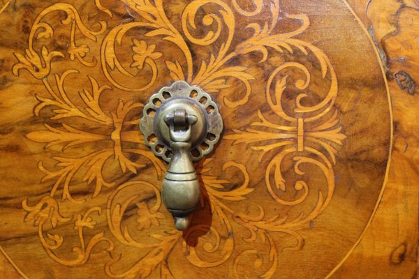 English George II Style Burl Walnut and Marquetry Chest on Stand or Highboy, 1890s-AXE-1433464