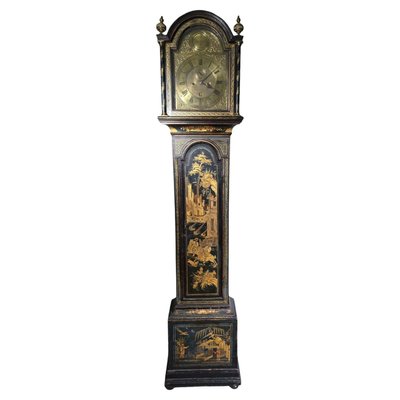 English George III 18th Century Japanned Tall Case Clock with Chinoiserie Décor, 1750s-FDW-2026502