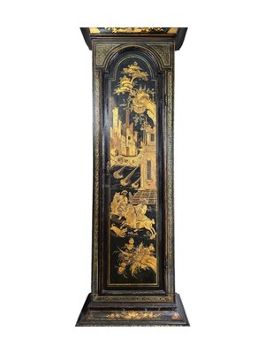 English George III 18th Century Japanned Tall Case Clock with Chinoiserie Décor, 1750s-FDW-2026502