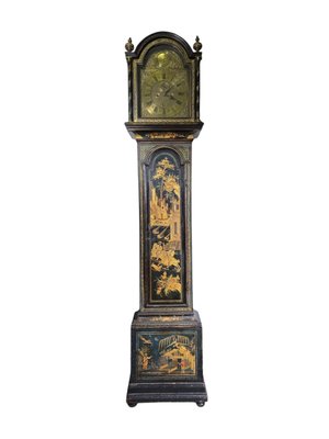 English George III 18th Century Japanned Tall Case Clock with Chinoiserie Décor, 1750s-FDW-2026502